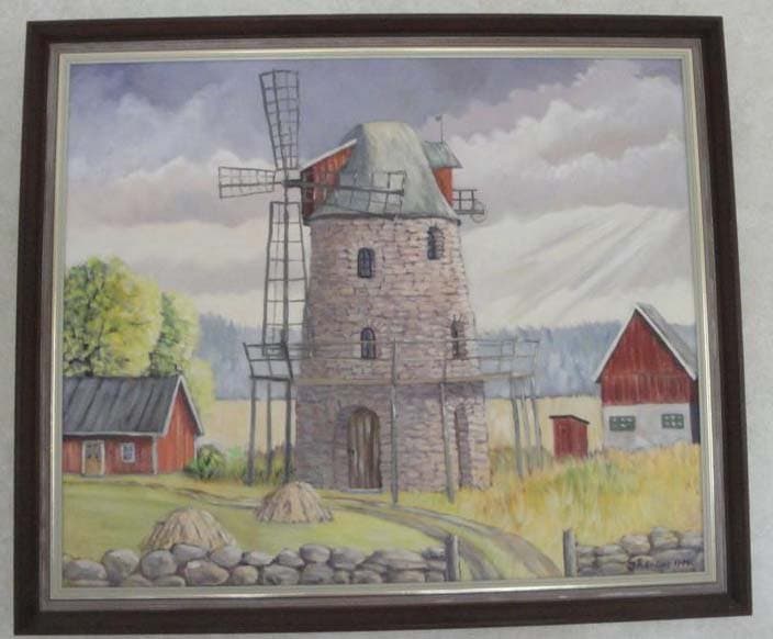 Handmålad tavla från J-Å Enghed 1985
