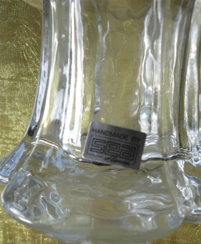 Mycket fin ljuslykta från Sea glasbruk Björn Ramel 