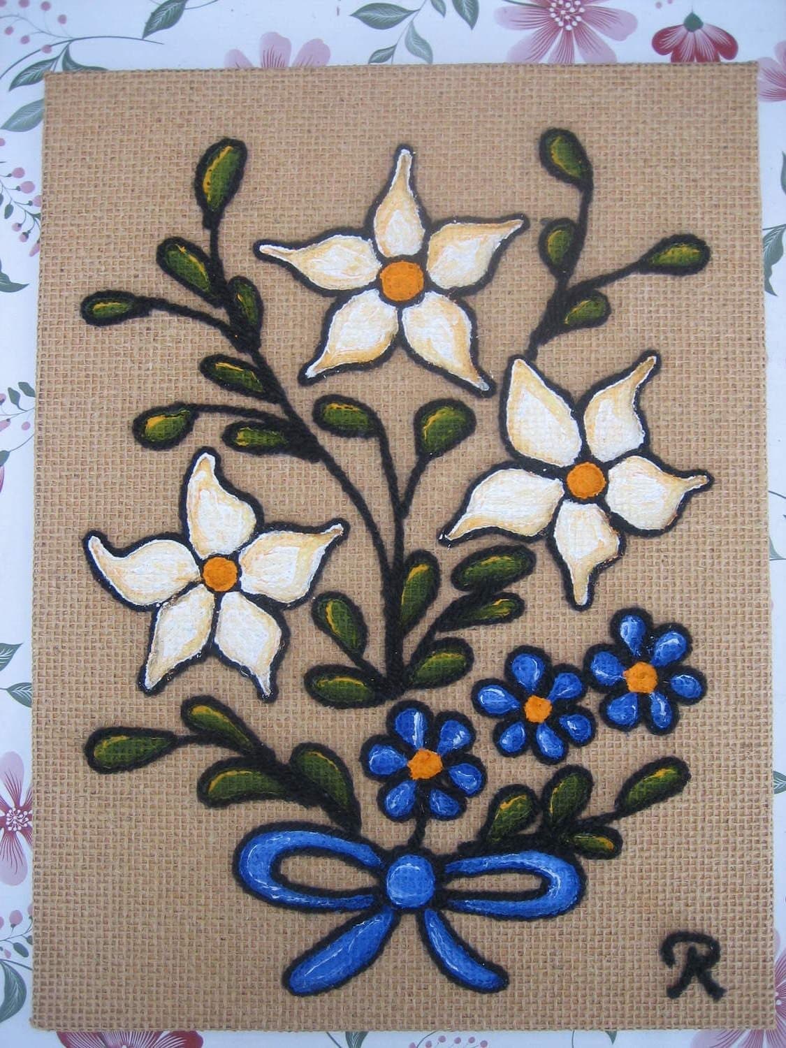 Tavla - Blommor