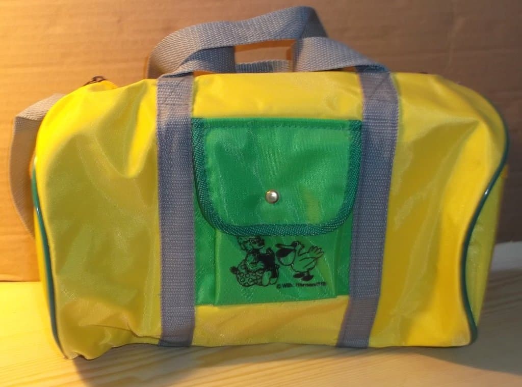 Väska C o V Hansen Rasmus Nalle o Pelle Pelikan gul o Grön Ny Oanvänd Skolväska