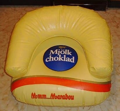 Ny Strandfåtölj Badfåtölj Marabou Mjölkchoklad Gul Choklad Fåtölj Fotölj Ny