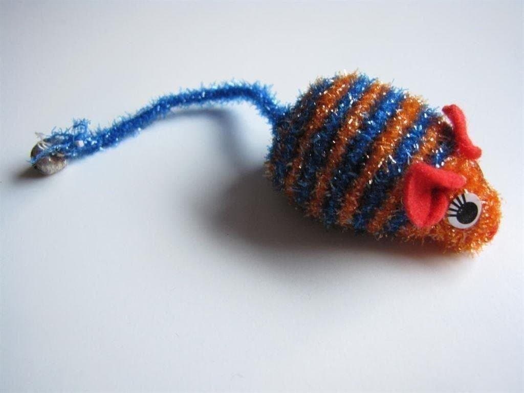 Katt leksak kattleksak mus råtta orange blå glittrig bjällra unik fin söt rolig