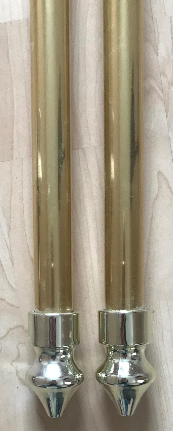 Två fina gardinstänger guld, 151cm, 136cm
