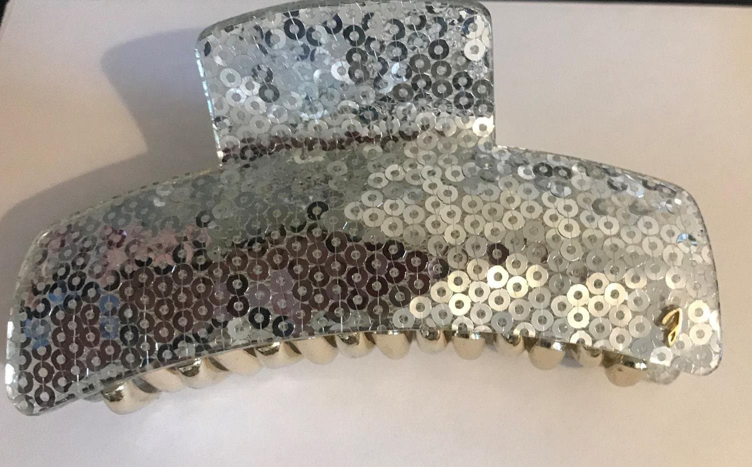 Mycket snygg silver hårklämma hårspänne ny