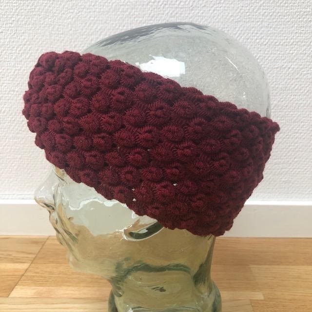 Vintage burgundy coloured headband with a bow design at front size S/M