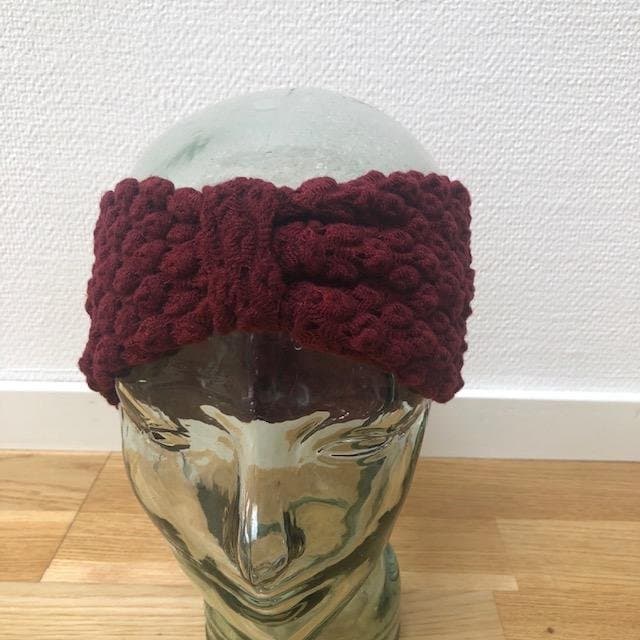 Vintage burgundy coloured headband with a bow design at front size S/M