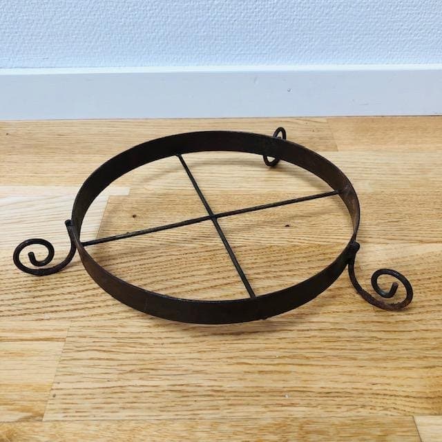 HEAL'S vintage handmade glass candle holder with metal base 