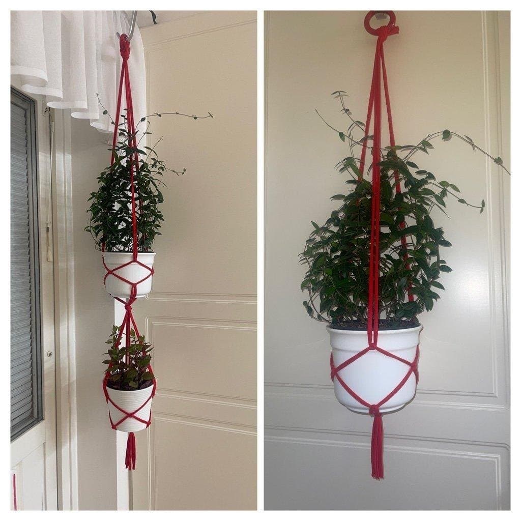 Två styck amplar för 3 krukor/ växter, plantor, 13-15 cm