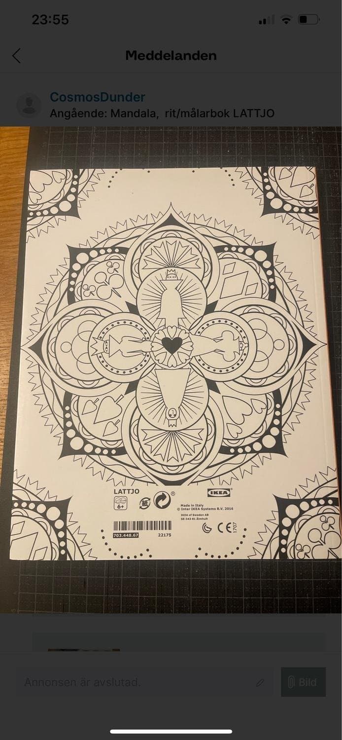 Mandala, rit/målarbok LATTJO