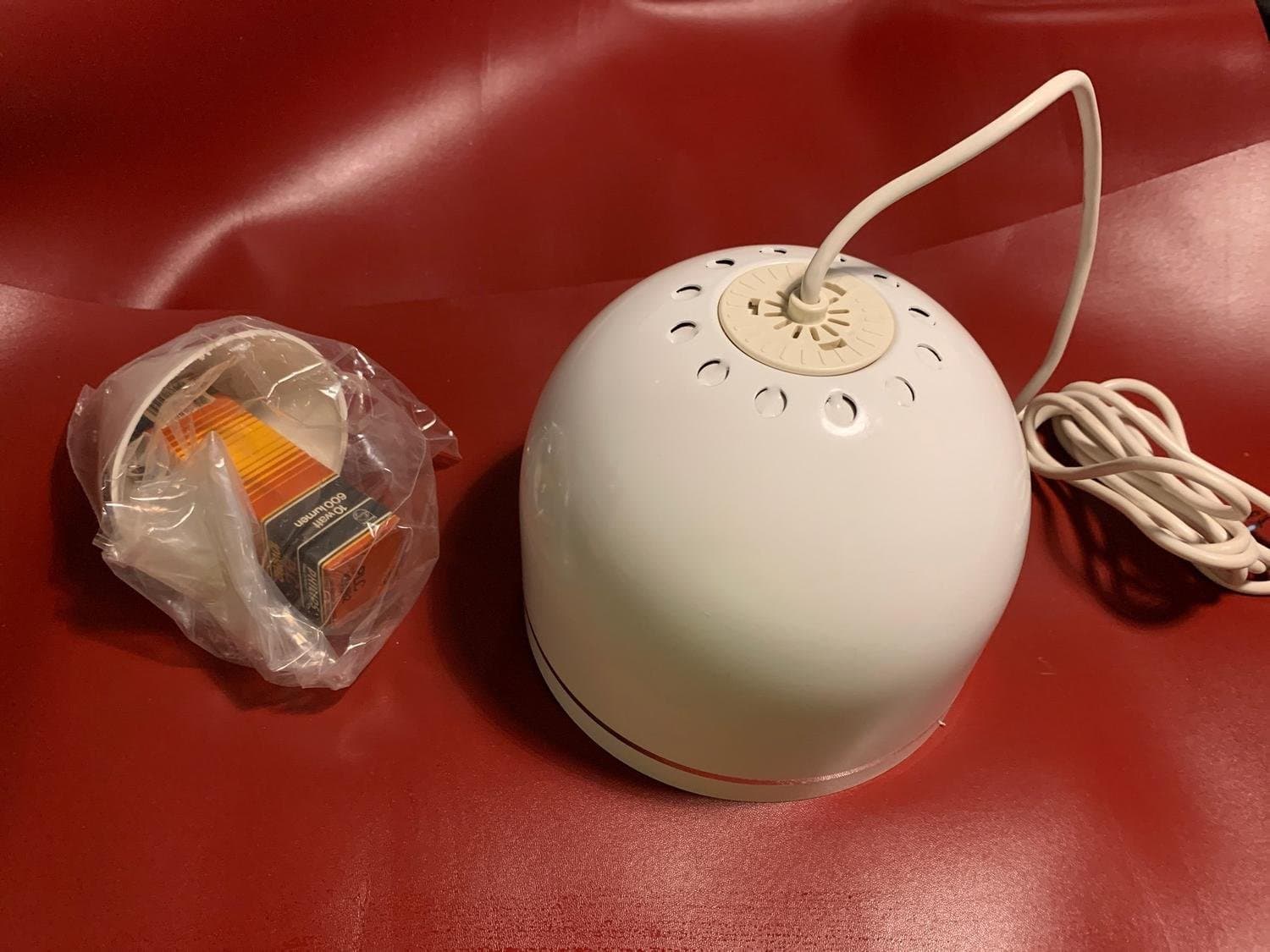 Vintage Philips FDK 201 ceiling lamp 1541 Taklampa Light Vit / Metall 1960-talet