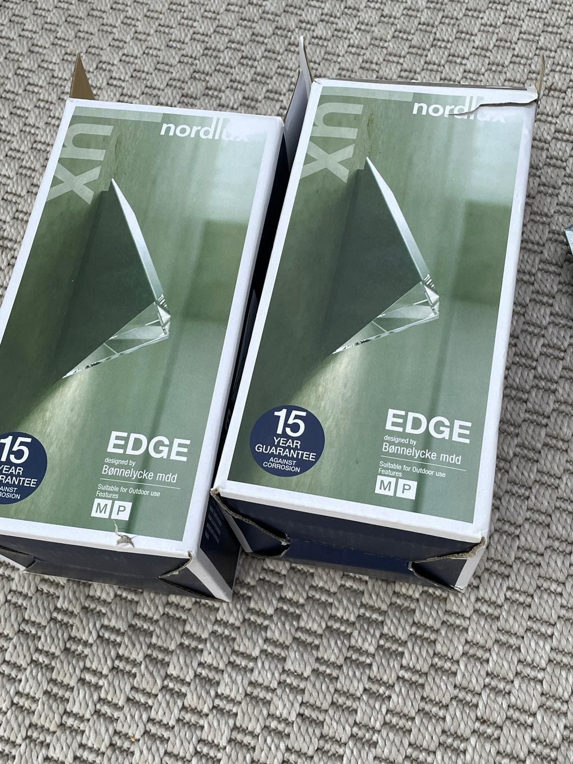 2 st Edge fasadbelysning , Utebelysning galv ,Nordlux (oanvända i kartong)