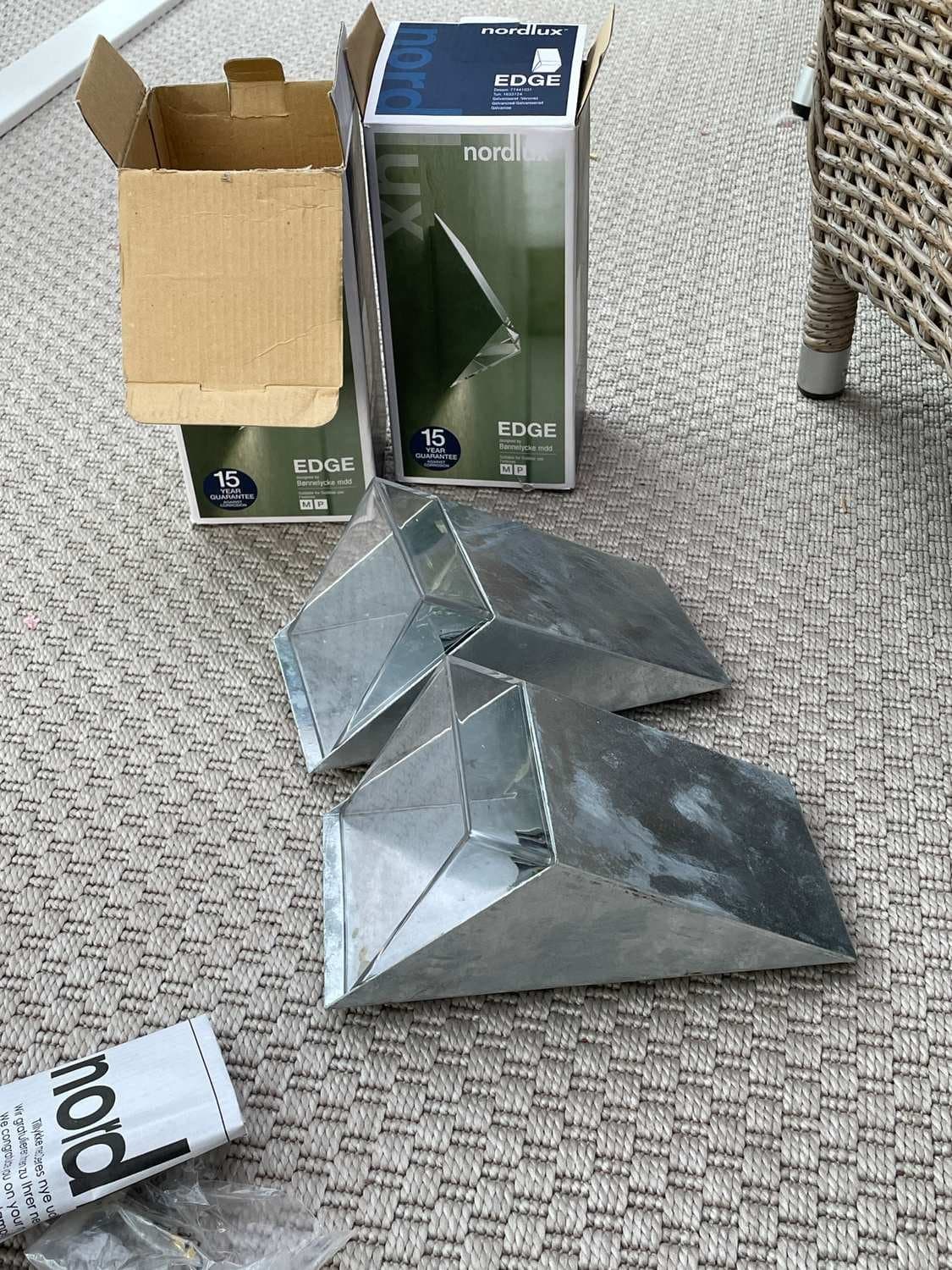 2 st Edge fasadbelysning , Utebelysning galv ,Nordlux (oanvända i kartong)