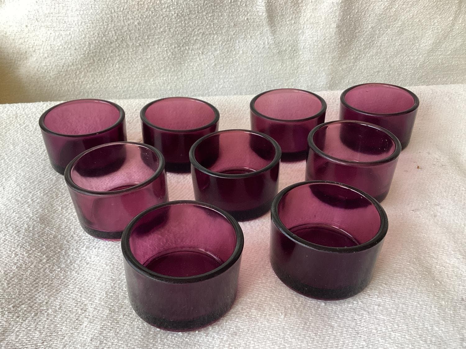 9x vinröda värmeljushållare