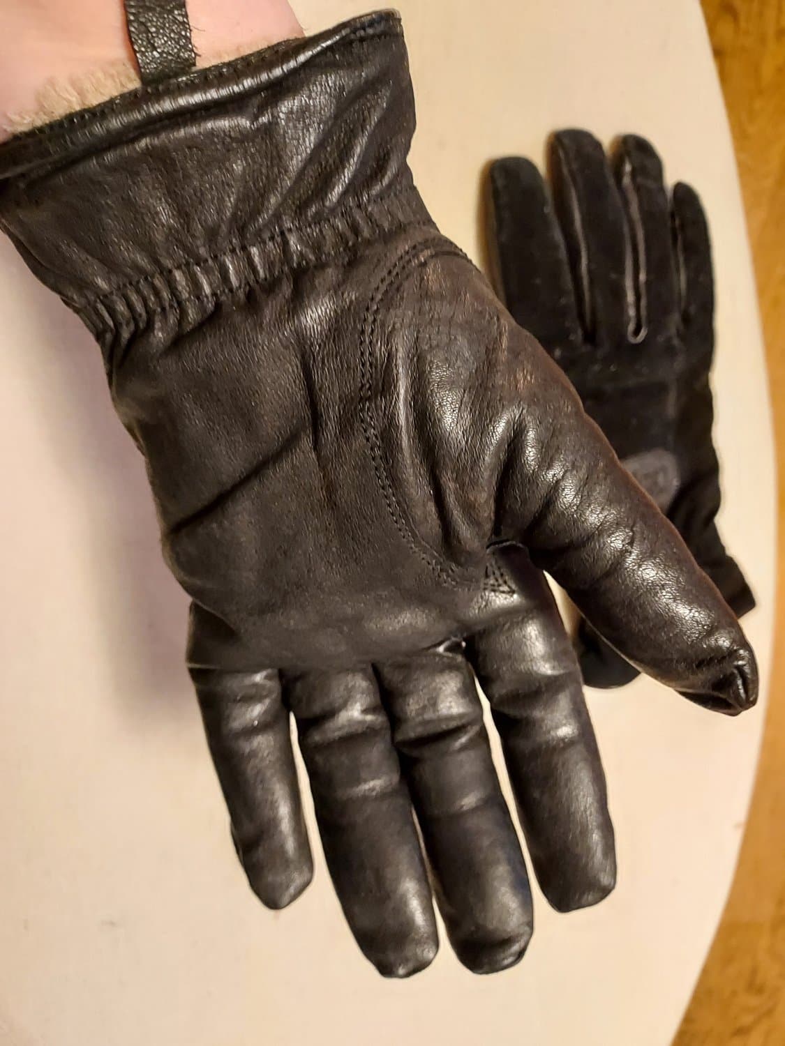 handskar SVARTA pilefoder SKINN/MOCKA Herr stl. 7,5 = SMALL