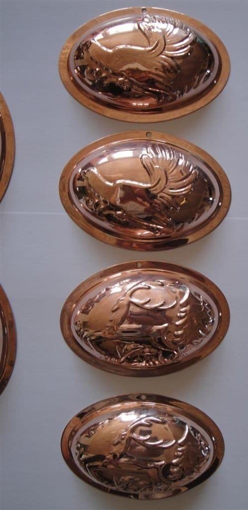 6 stycken väggdekorationer koppar