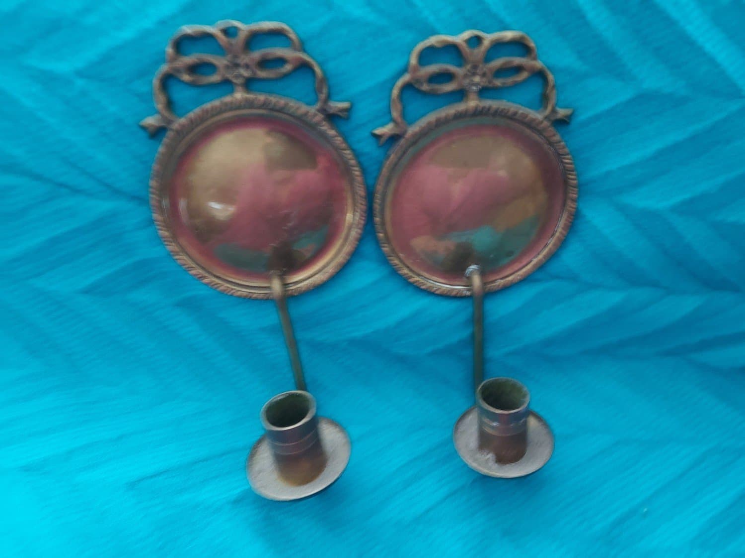 ljusstakar mässing 40-tal längd ca 18,5 cm