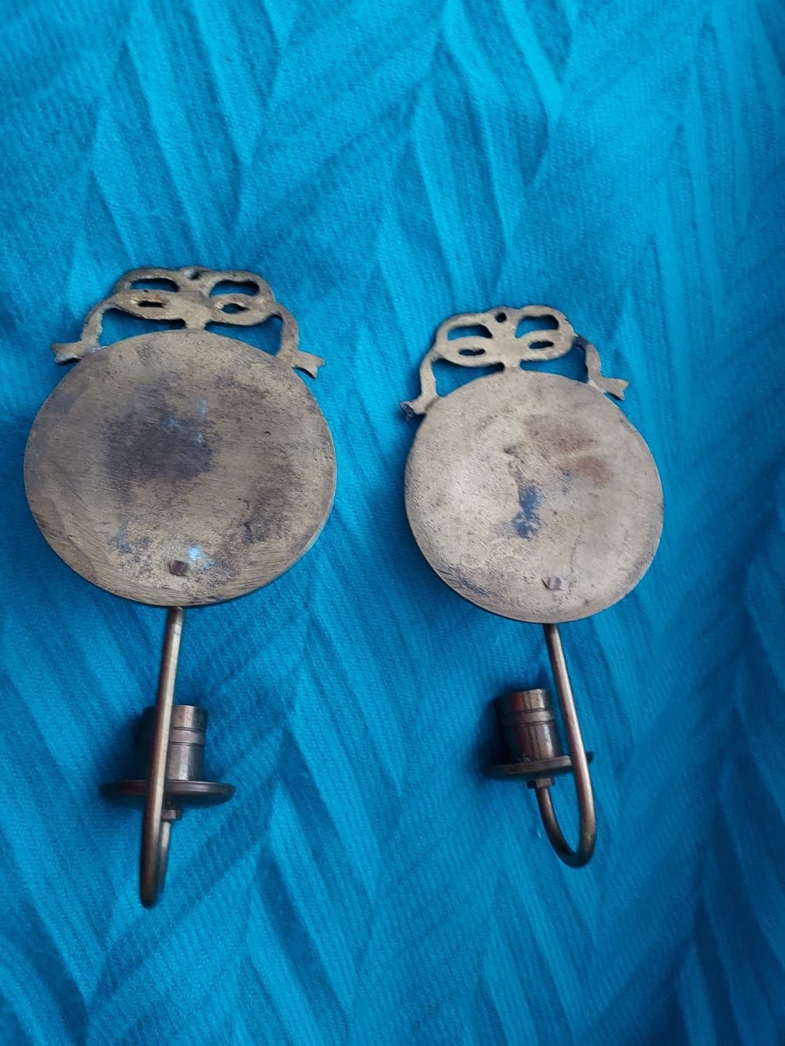 ljusstakar mässing 40-tal längd ca 18,5 cm