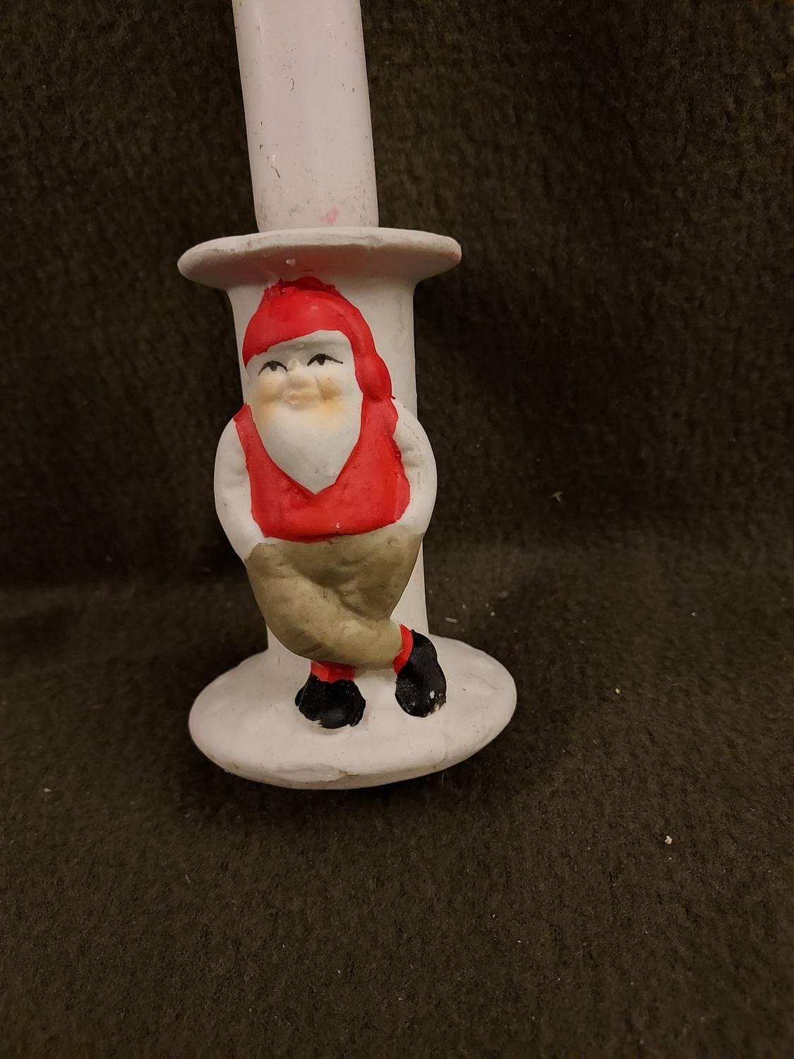 Ljusstake JUL tomte porslin H 9,5 cm !
