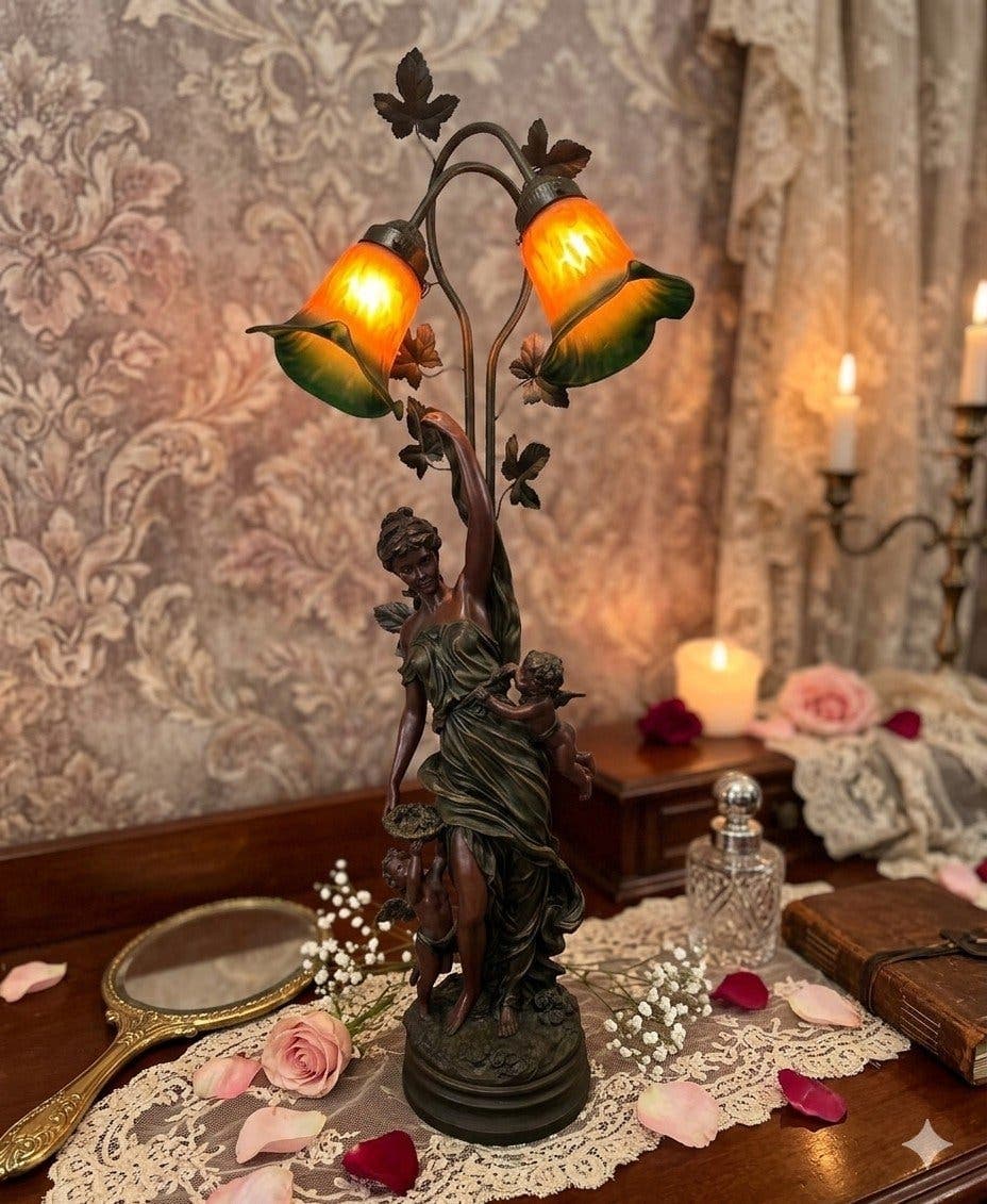 Bordslampa jugendstil 1900-talets andra hälft.