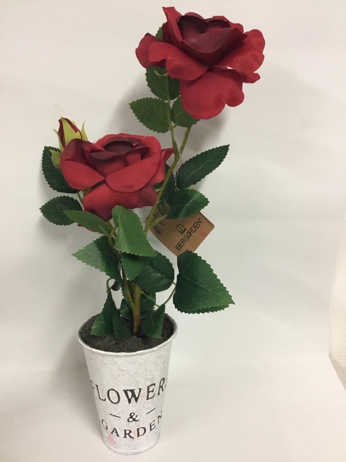 Konstgjord växt / Röda rosor i fin kruka