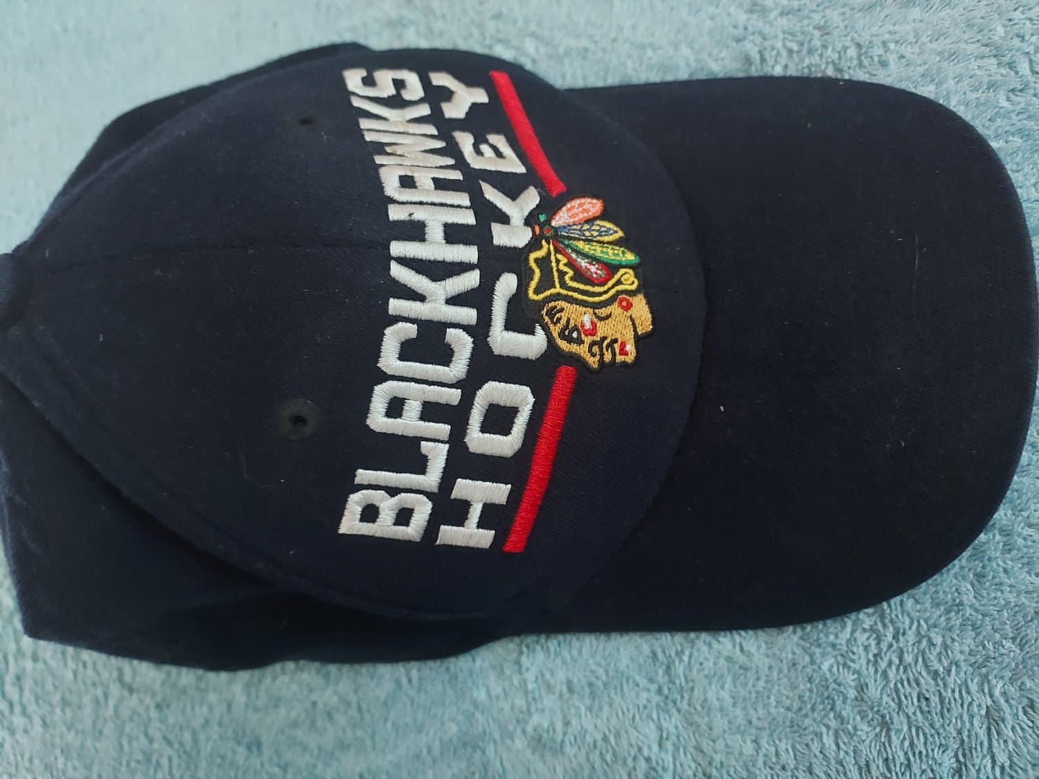 Keps Black Hawks Hockey SVART tyg Reebok NNL