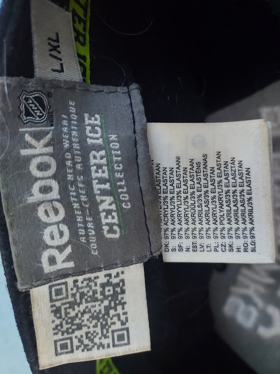 Keps Black Hawks Hockey SVART tyg Reebok NNL