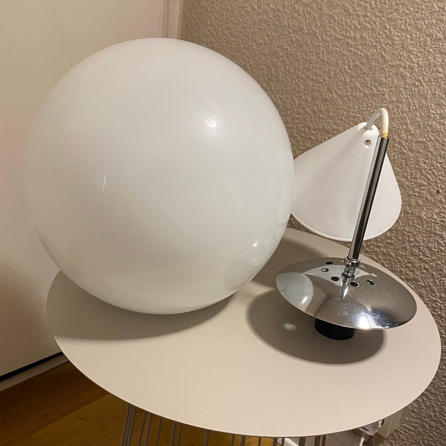 IKEA glas vitt klotlampa/klot/taklampa, retro, Vit Lampa