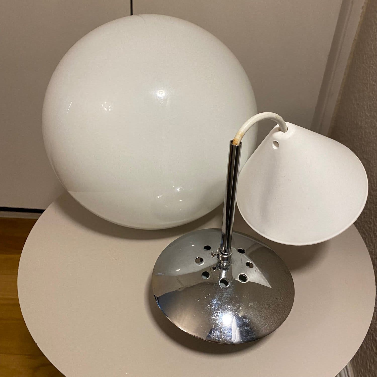 IKEA glas vitt klotlampa/klot/taklampa, retro, Vit Lampa