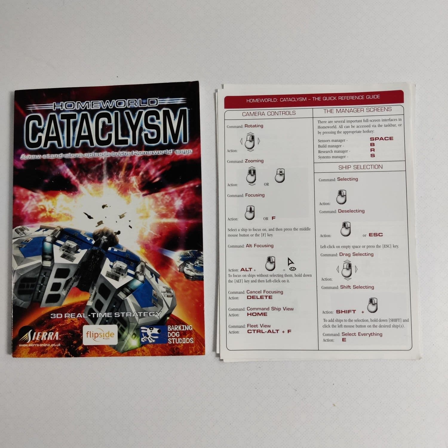 HOMEWORLD CATACLYSM Sierra original manual på engelska från 2000