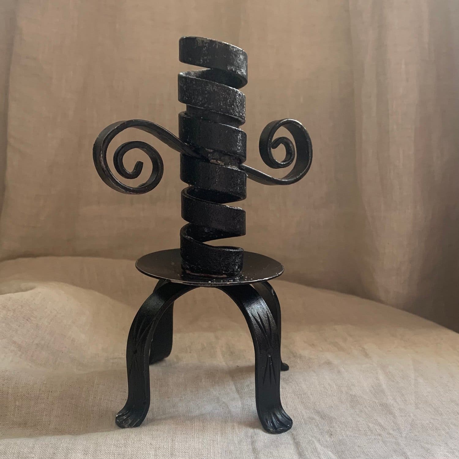 Stumpstake/Stumpastake/Ljusstake i smide, retro Hantverk