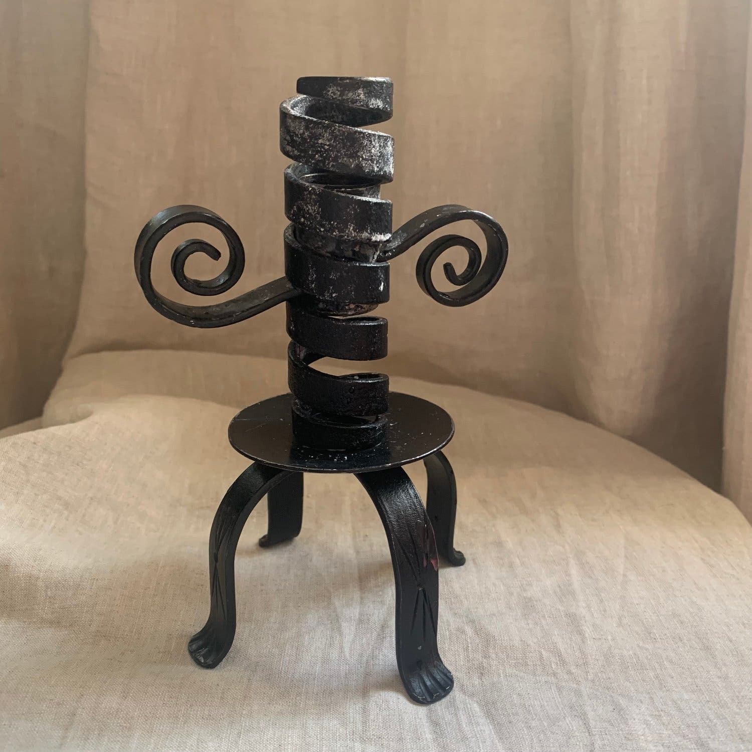 Stumpstake/Stumpastake/Ljusstake i smide, retro Hantverk