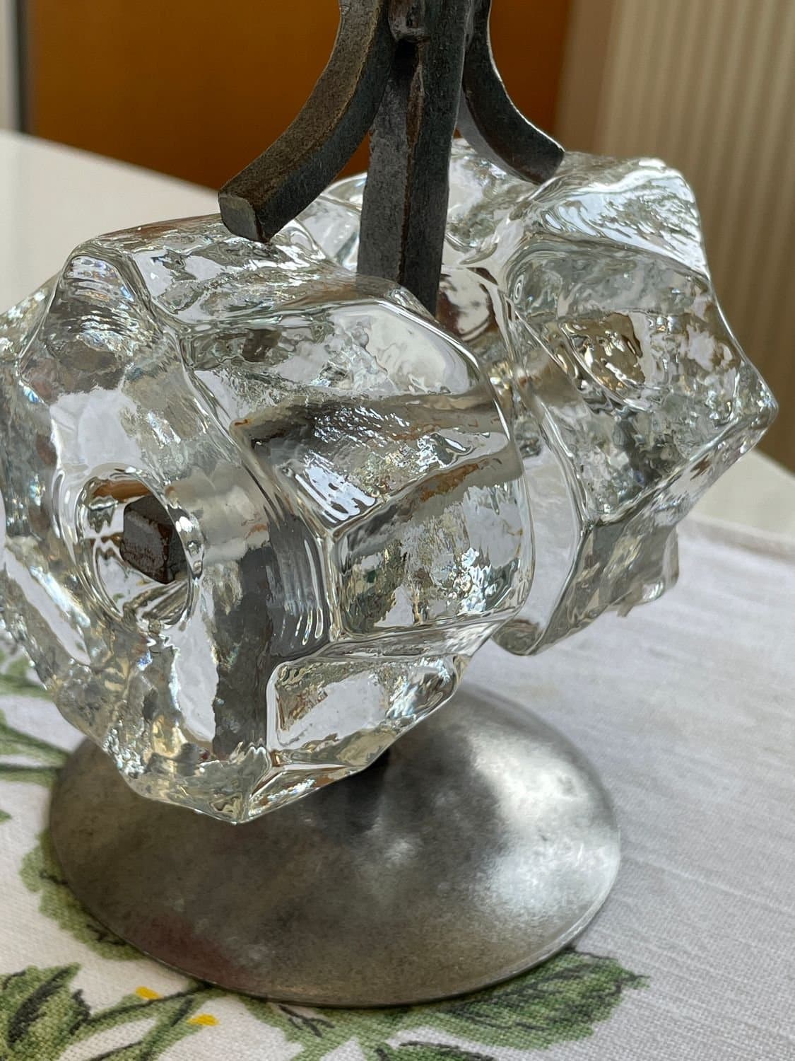 signerad retro ljusstake 60 tal Smide o glas Boström