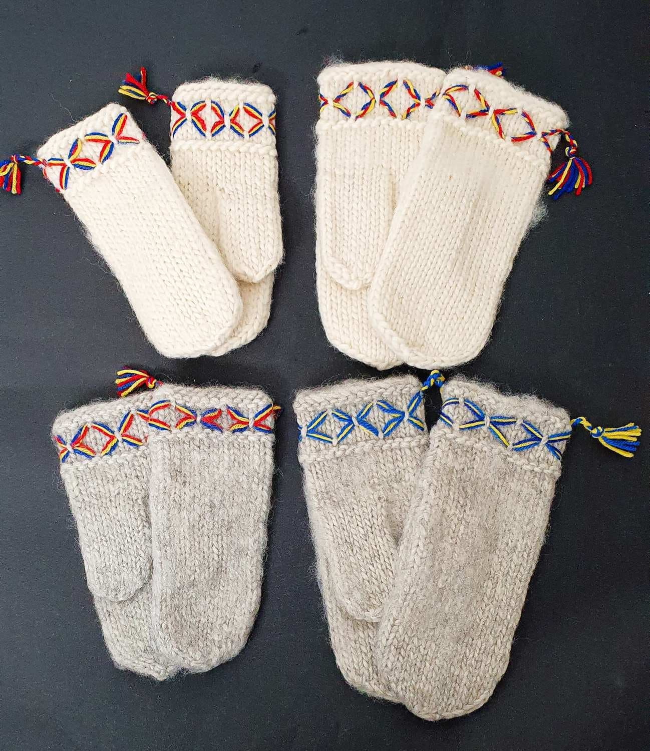 Lovikkavantar nya handstickade i 100% ull - svenskt yllegarn. Olika storl./färg.