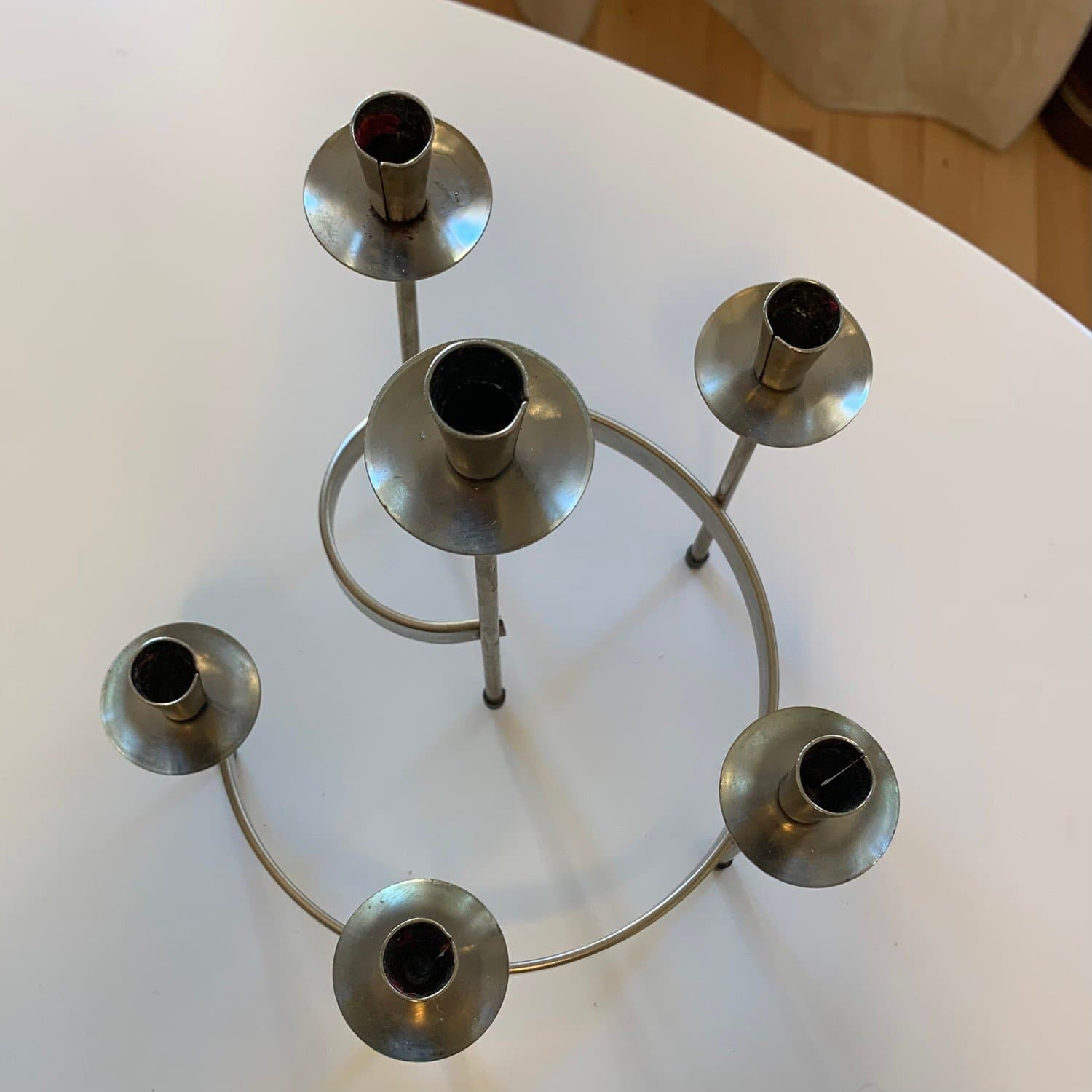 Ljusspiral i metall, Gunnar Ander, 6 st ljushållare smala ljus