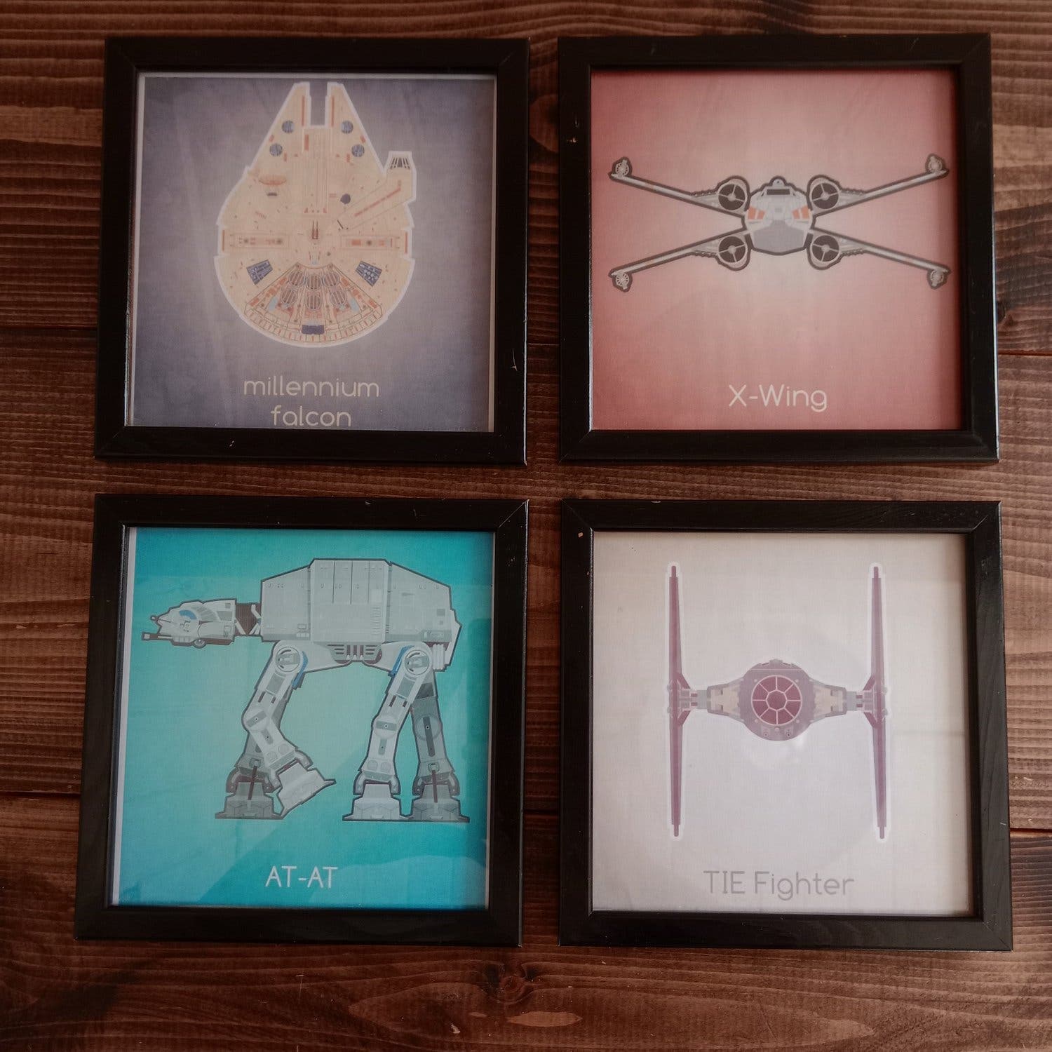 4 st Star Wars inspirerade tavlor