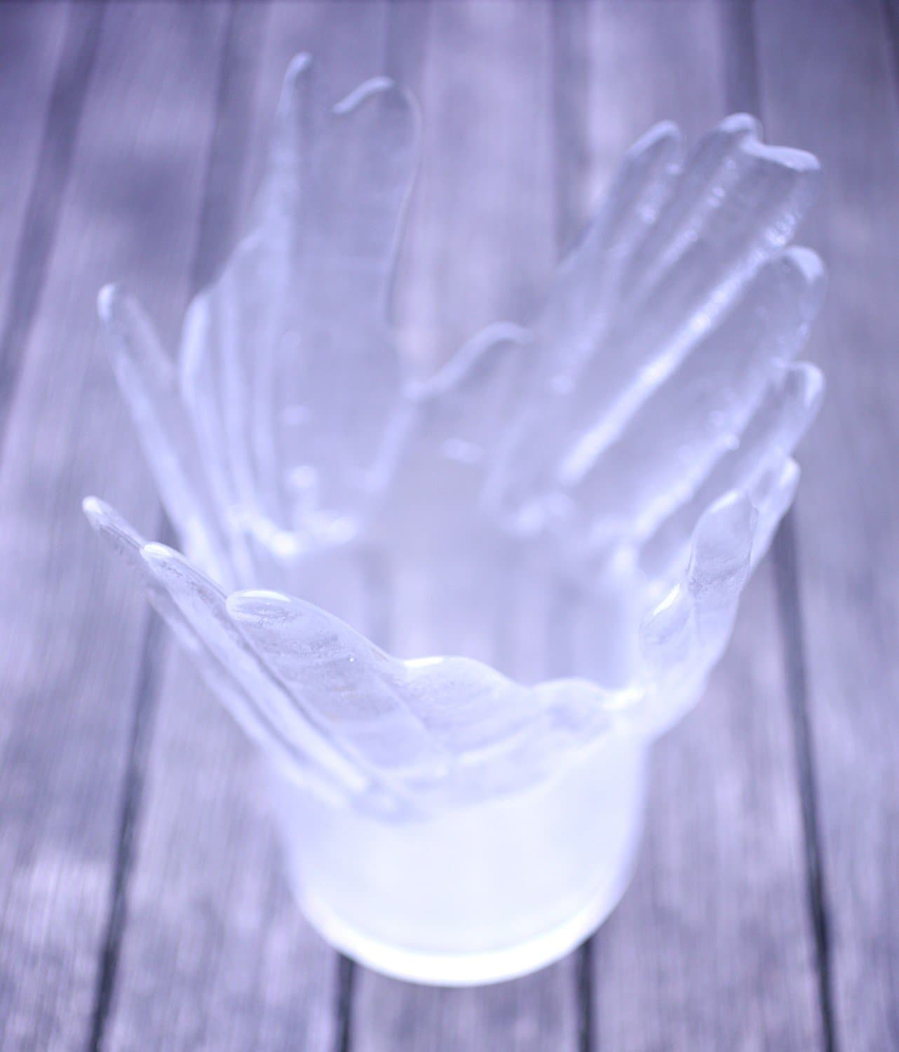 Abstract design clear and frosted glass vase-freestanding-Weight: 740g-FRI FRAKT
