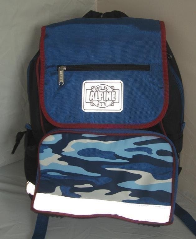 Stor Alpine Ryggsäck Blå/Röd Skolväska