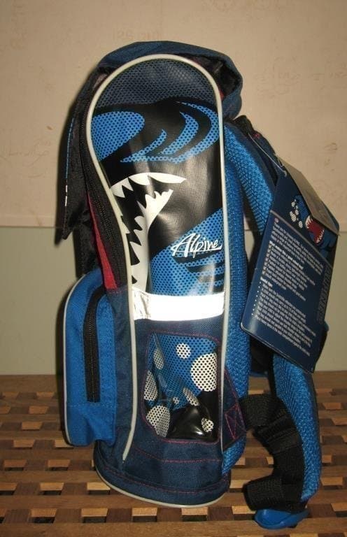 Supercool Stor Alpine Ryggsäck Blå Skolväska Haj Motiv