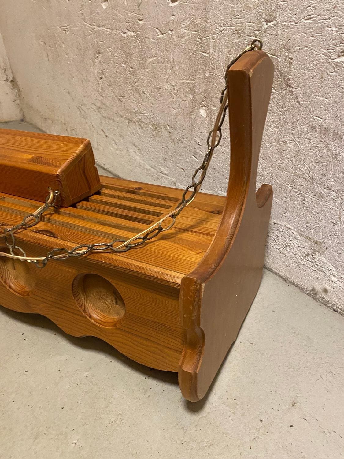 Stor taklampa köks lampa furu furuträ