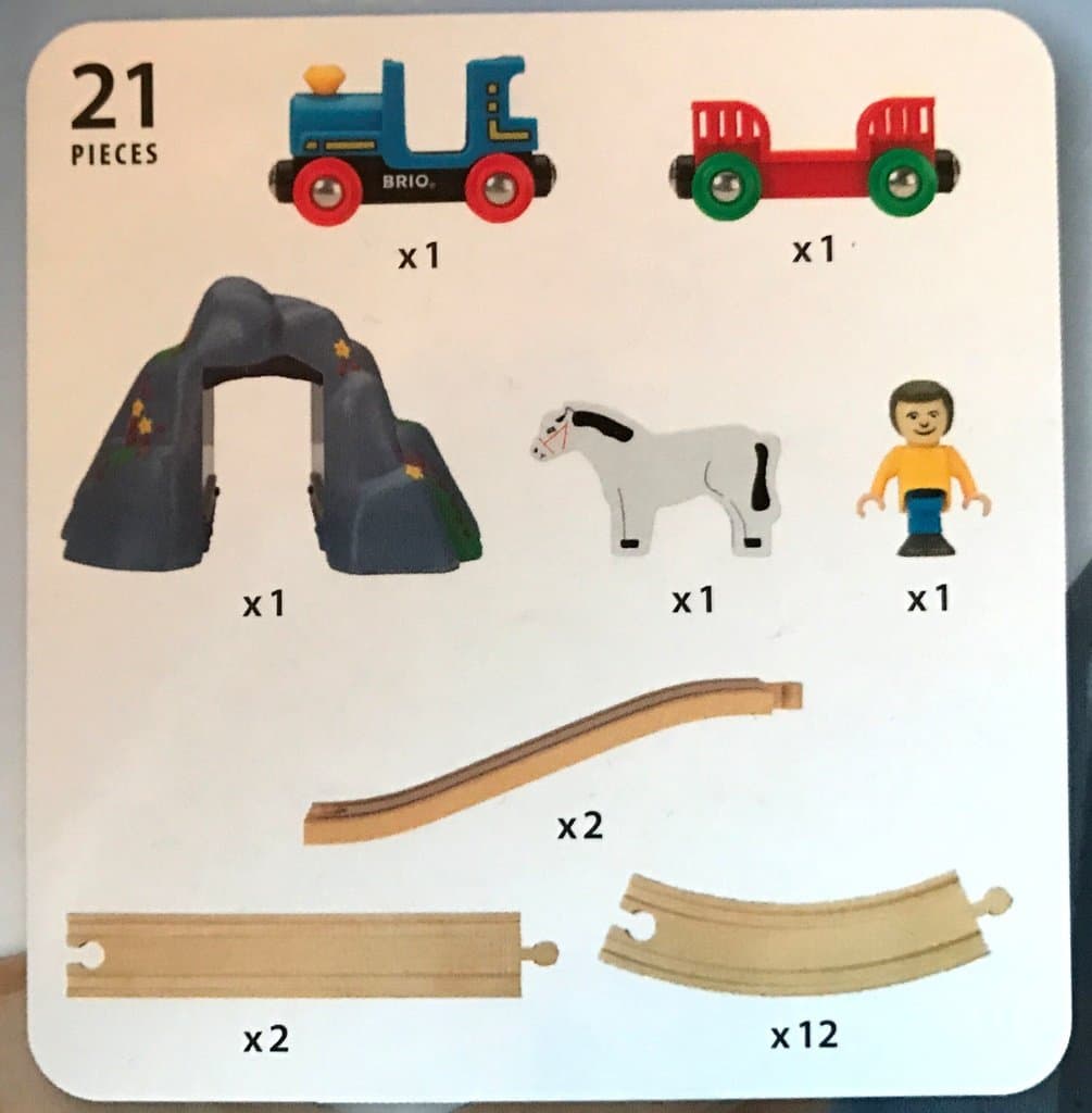 Brio Railway 33027 Mountain Set Bergstunnel Set Träjärnväg med Tåg & vagn