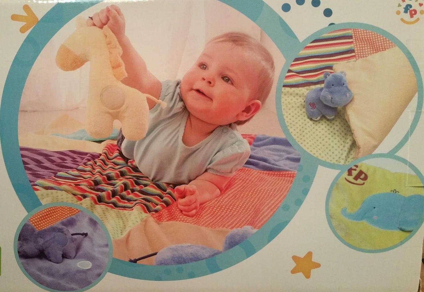 Fisher-Price - Lekmatta med Tre stycken Lekdjur För Lilla Babyn