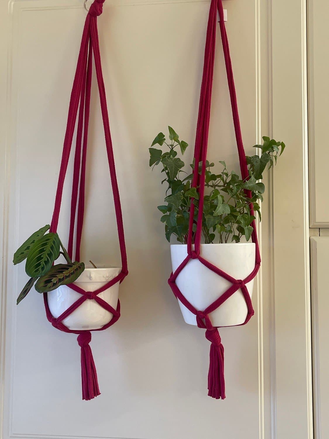 2 cerise amplar handmade / makramé 16-20 cm