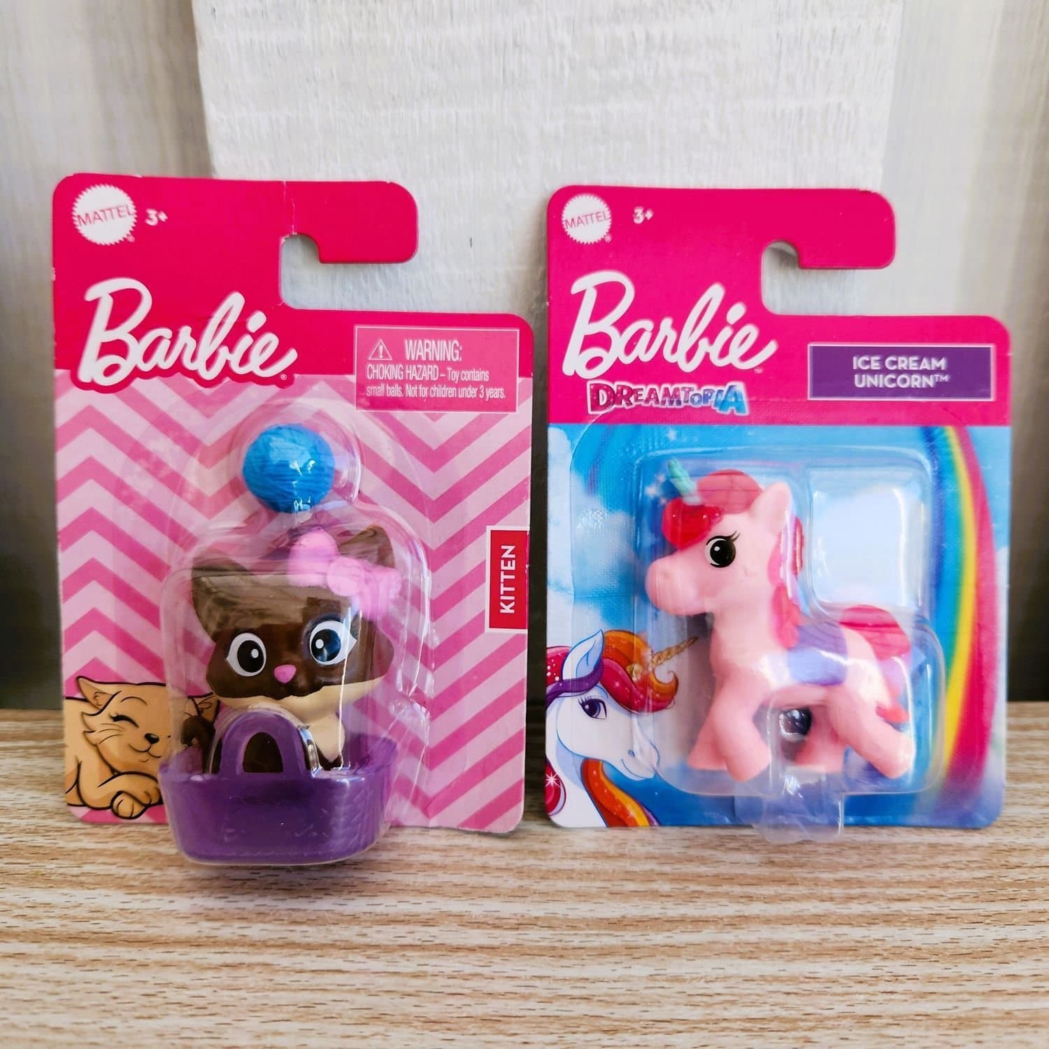 Barbie Dreamtopia Ice Cream Unicorn and Kitten Mini Toy Set Mattel Sealed