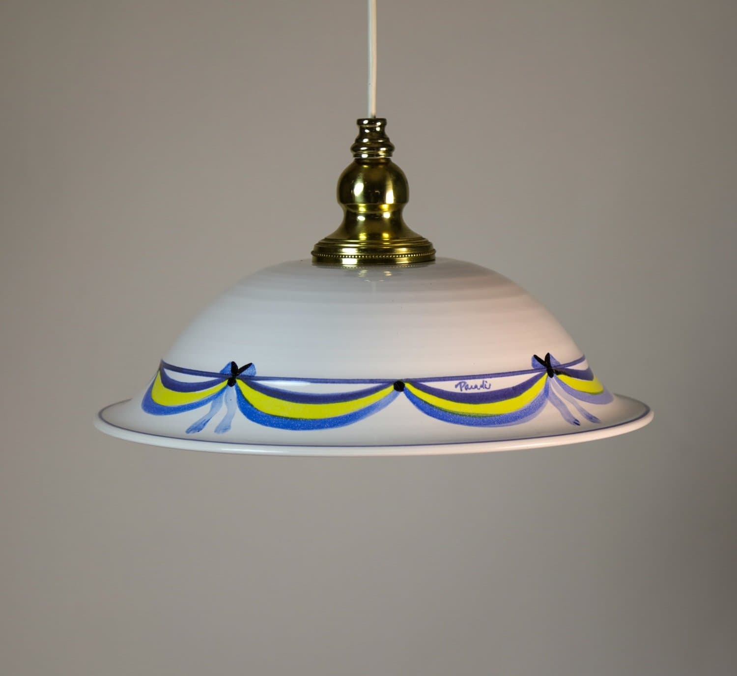 Taklampa pendel, keramik, Paradisverkstaden Öland. Sverigedekor. Klassisk stil.