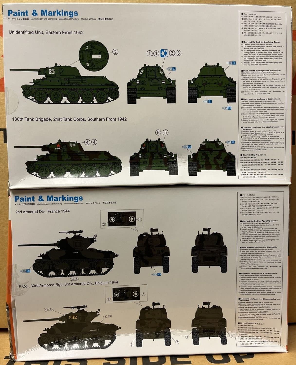 M4A1(76)W VVSS & T-34/76 Mod.1941 (SLITEN LÅDOR) Dragon 1/72 OÖPPNAD