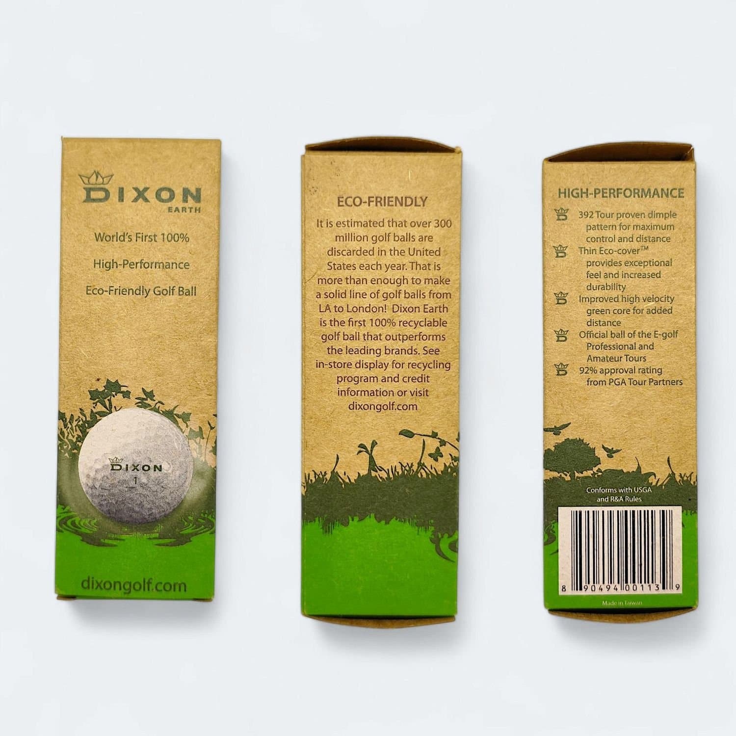 3 st Dixon Earth Golfbollar, miljövänliga