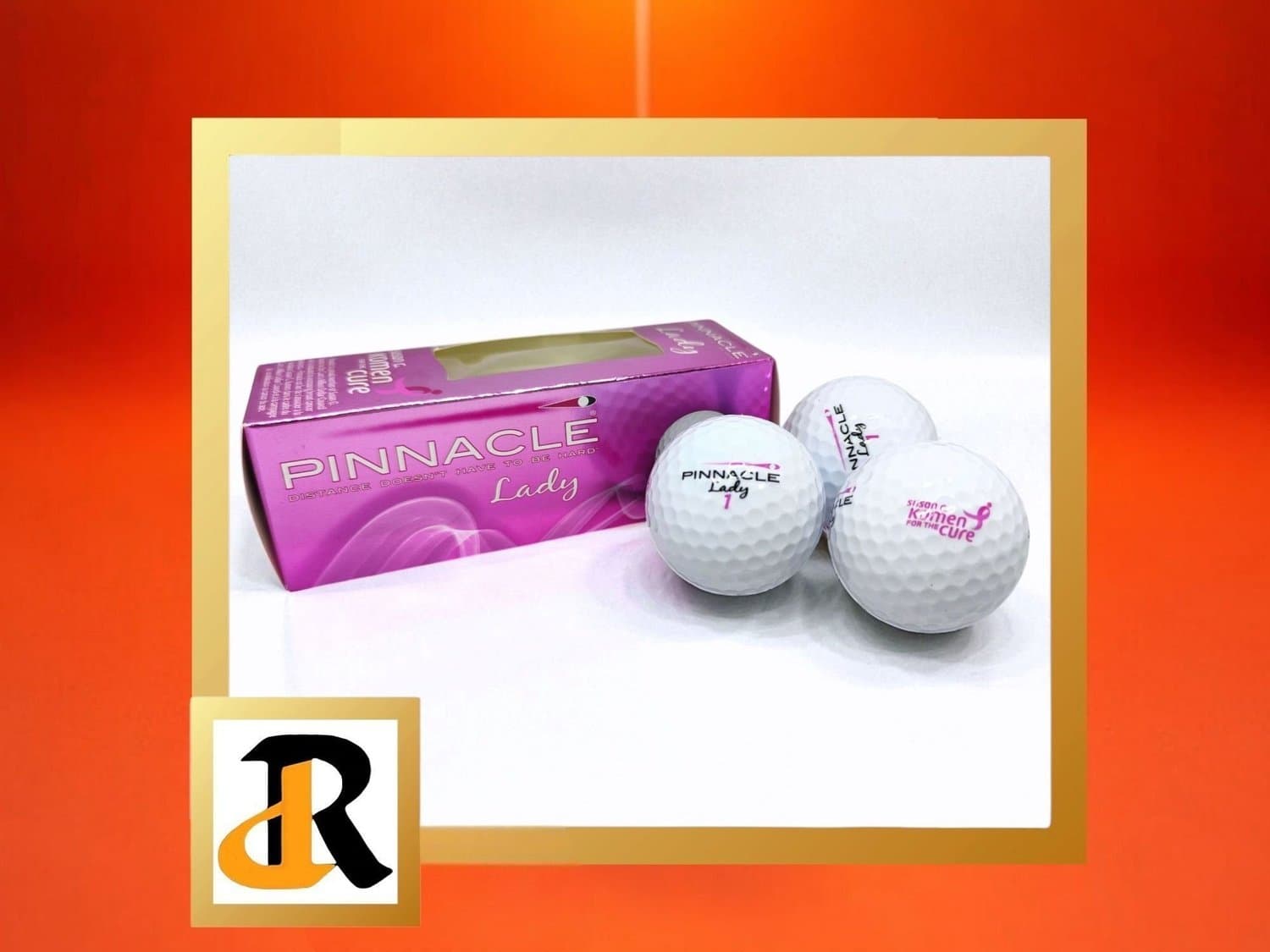 3 st Pinnacle Lady Golfbollar, rosa bandet