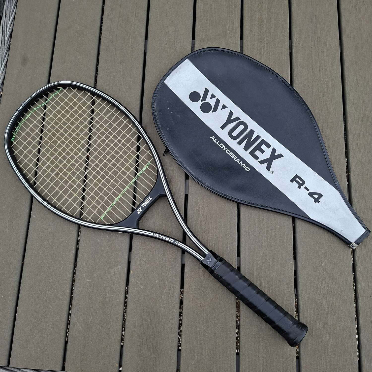 Vintage YONEX REXKING R-4 ISO-METRIC Tennisracket m fodral Made In Japan