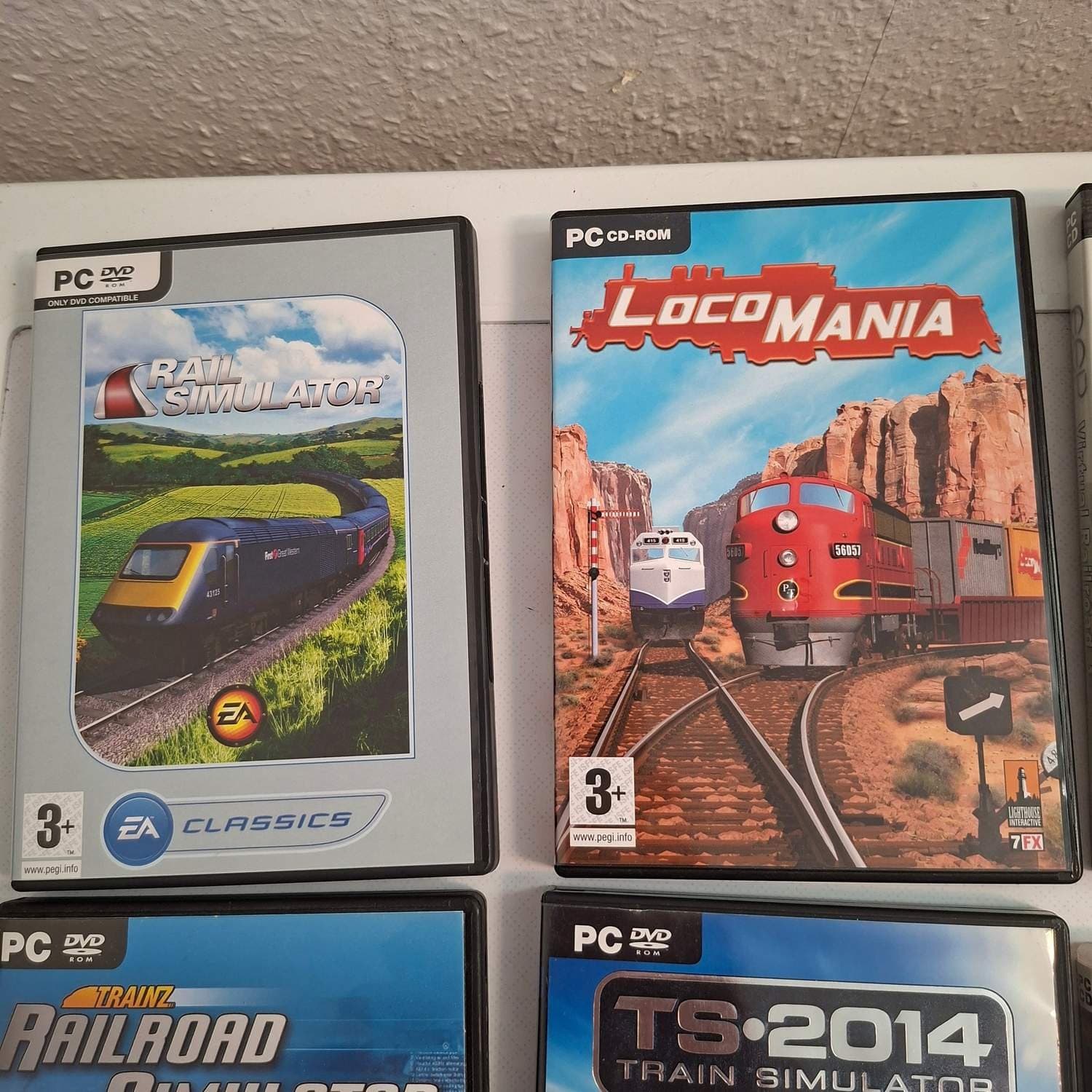 Tåg & järnväg 7 stycken simulatorspel eller liknande till PC Bra skick!!