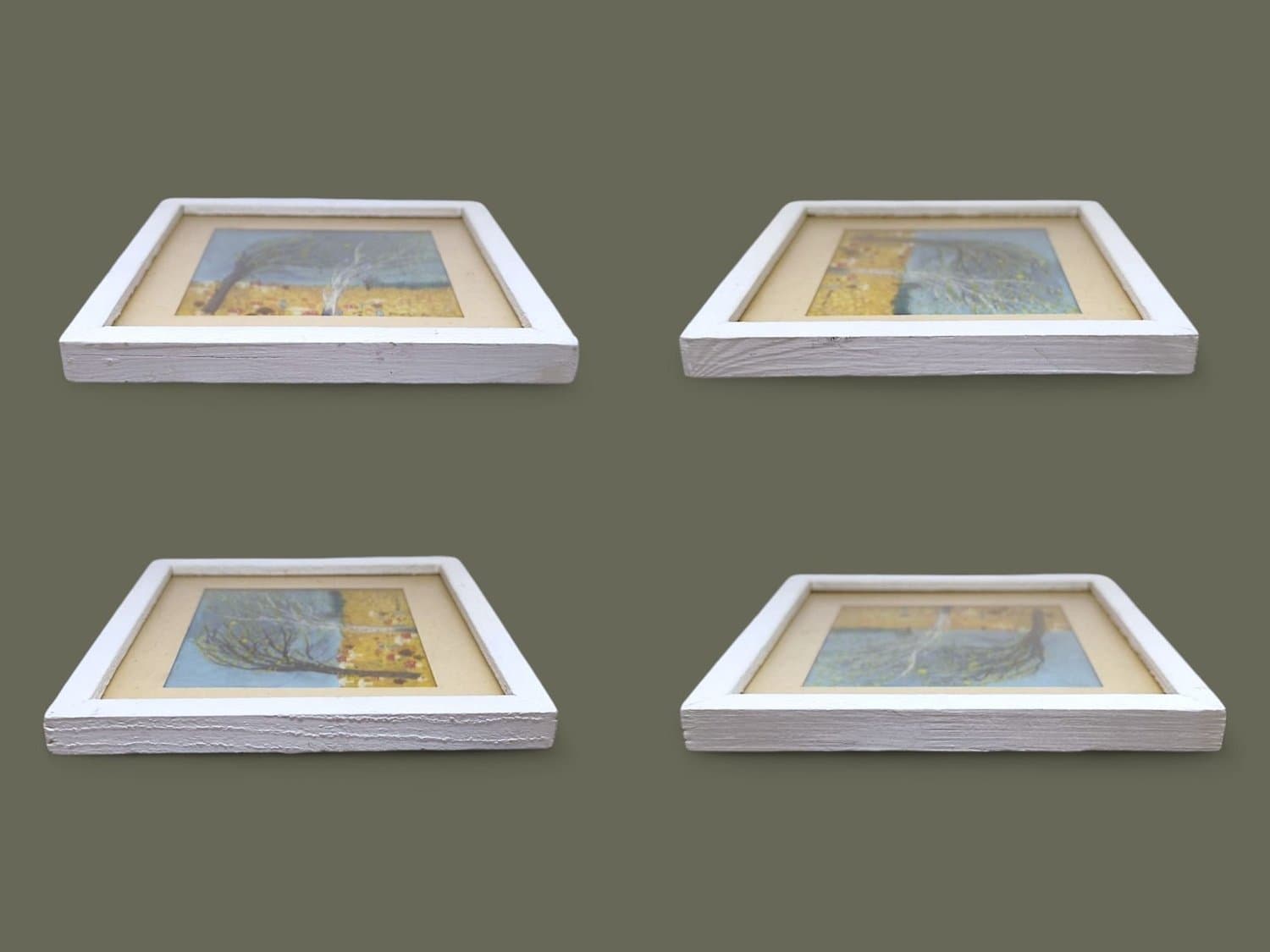 Tavla, konstnärinna Kerstin Junker, 1979 signerad, motiv blåsigt landskap, svamp